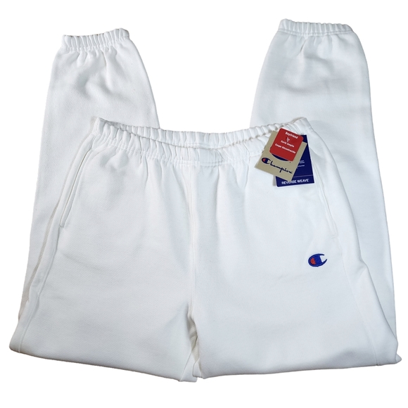 Champion Pants - Women's Champion Boyfriend Reverse Weave White Sweatpants Sz Large NWT